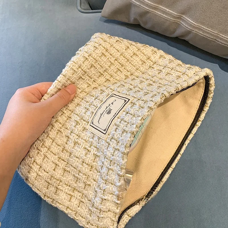 Simpatica borsa per il trucco Organizzatori con cerniera Pochette grande da donna per borsa di lusso Custodia estetica di moda Borsa da viaggio