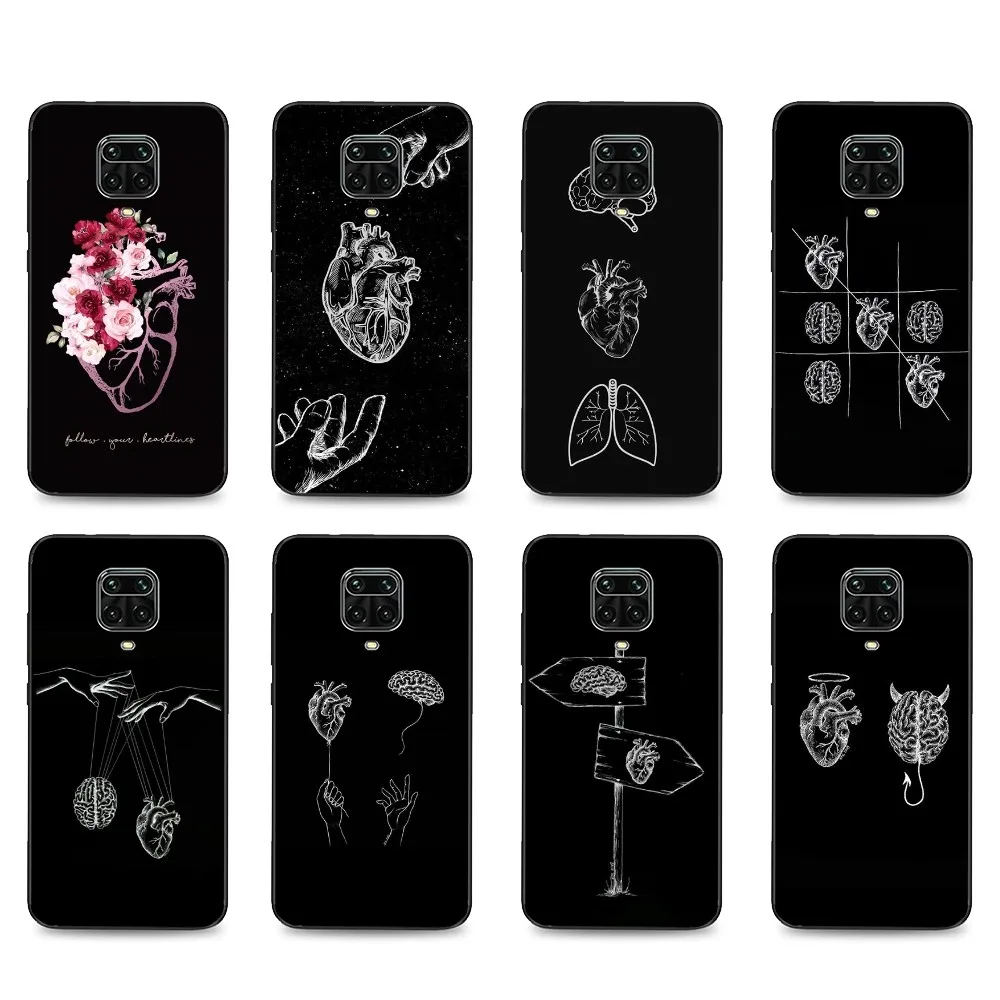 Medical Human Organs Brain Meridian Kidney Pattern Phone Case For Xiaomi Mi 5X 8 9 10 11 12 lite pro 10T PocoX3pro PocoM3 Note 1