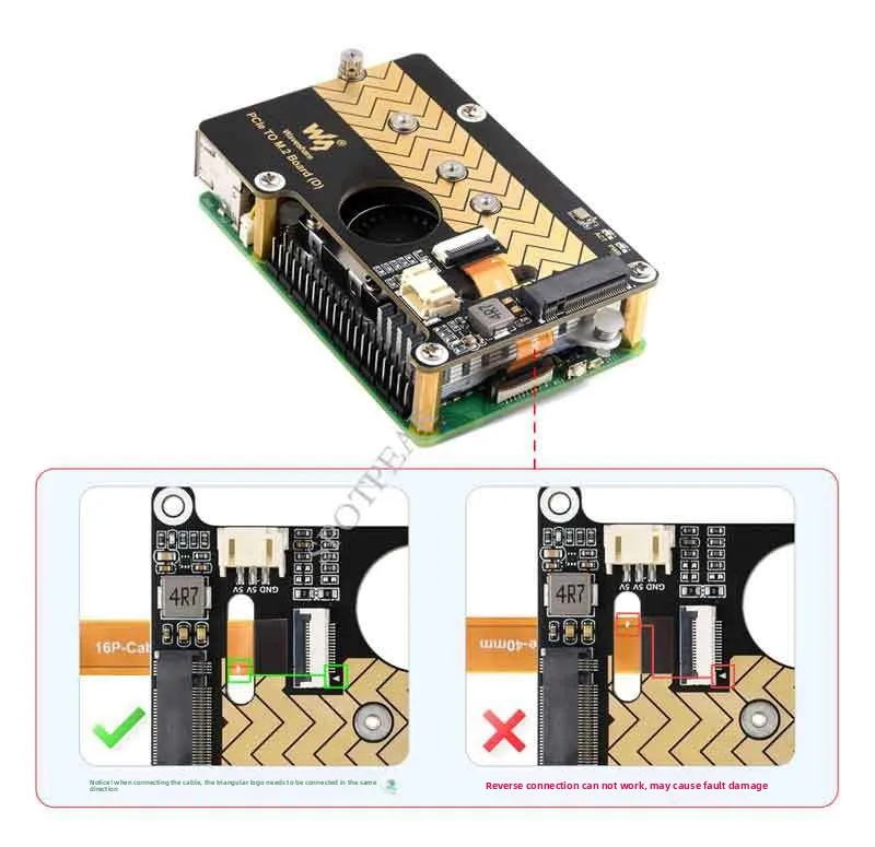 Raspberry Pi5 Solid State DrivePCIEErweiterungsplatine TurnM.2 NVME SSD Pi5 2280-2242-2230 – Detail 2