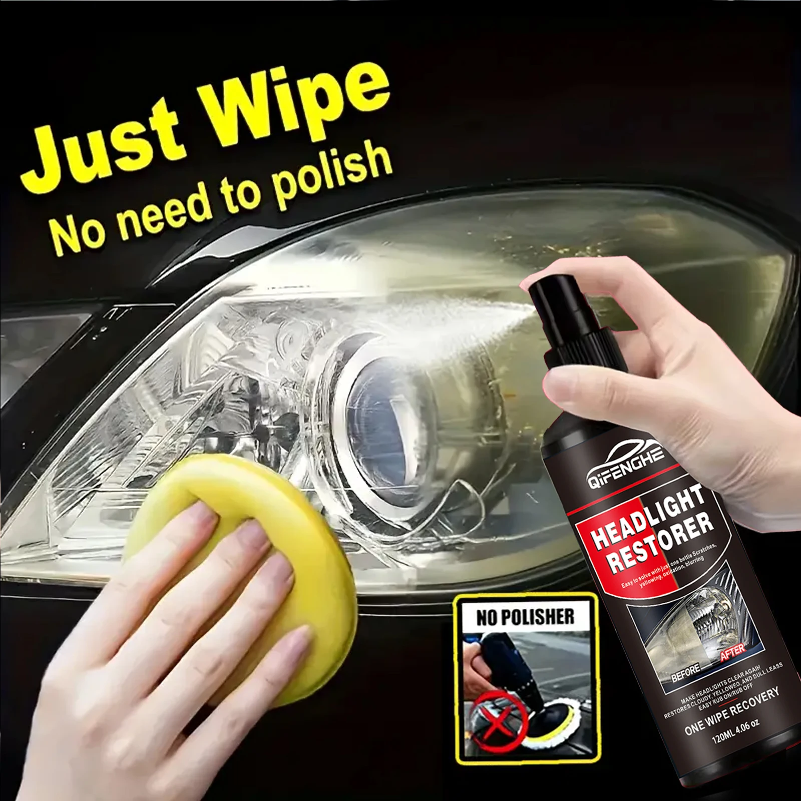 مجموعة ترميم المصابيح الأمامية - حل إصلاح متطور للمصابيح الأمامية الشفافة والمشرقة، يمنع الاصفرار والأكسدة، يدوم طويلاً #5