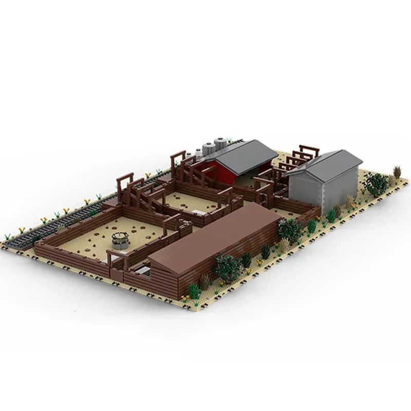 City Street View Model Moc Building Blocks Modular Railroad Stock Yard Model Technology Bricks DIY Assembly Set Gift Holiday Toy
