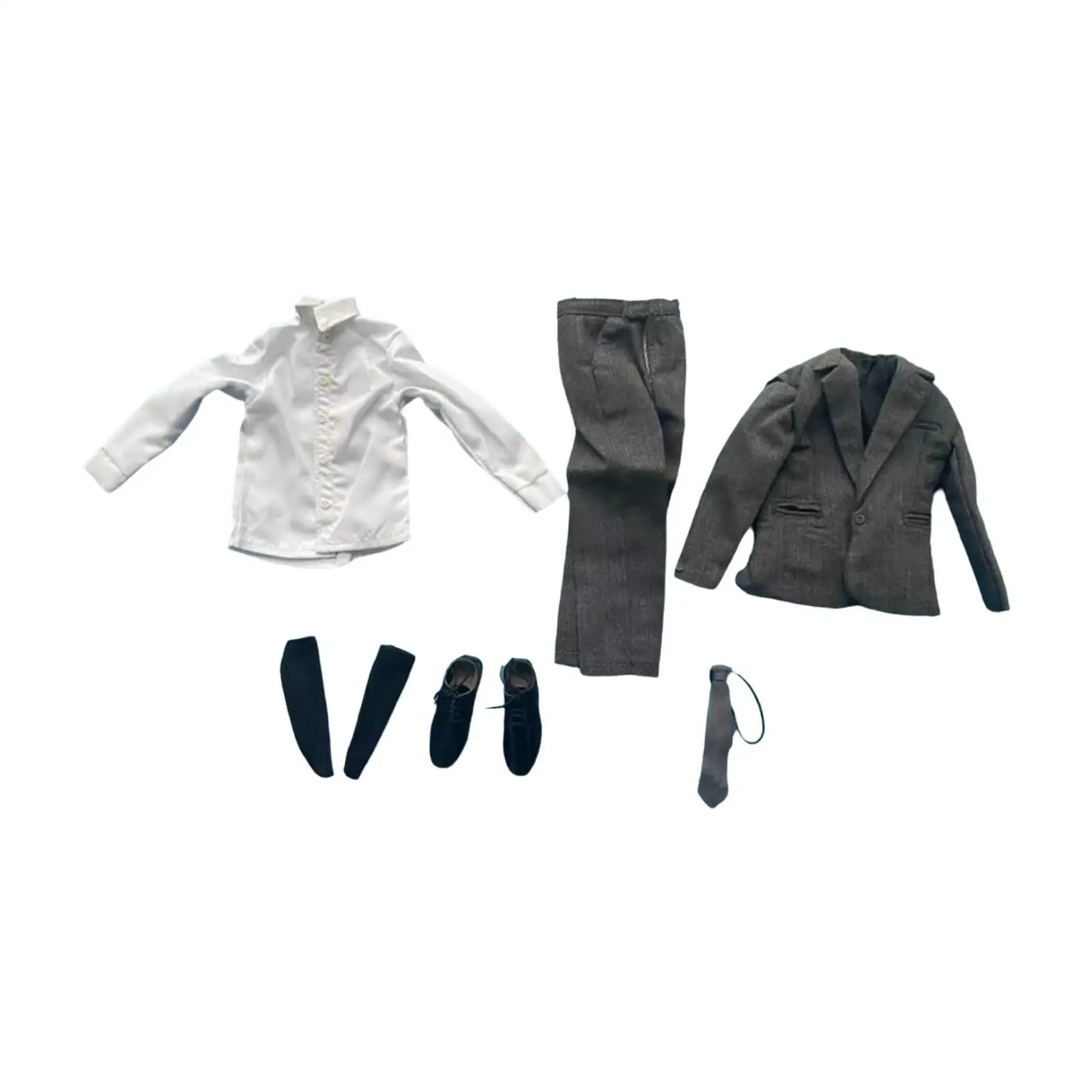 

1:6 Scale Miniature Suit Set Jacket Pants with Tie for 12'' Action Figures