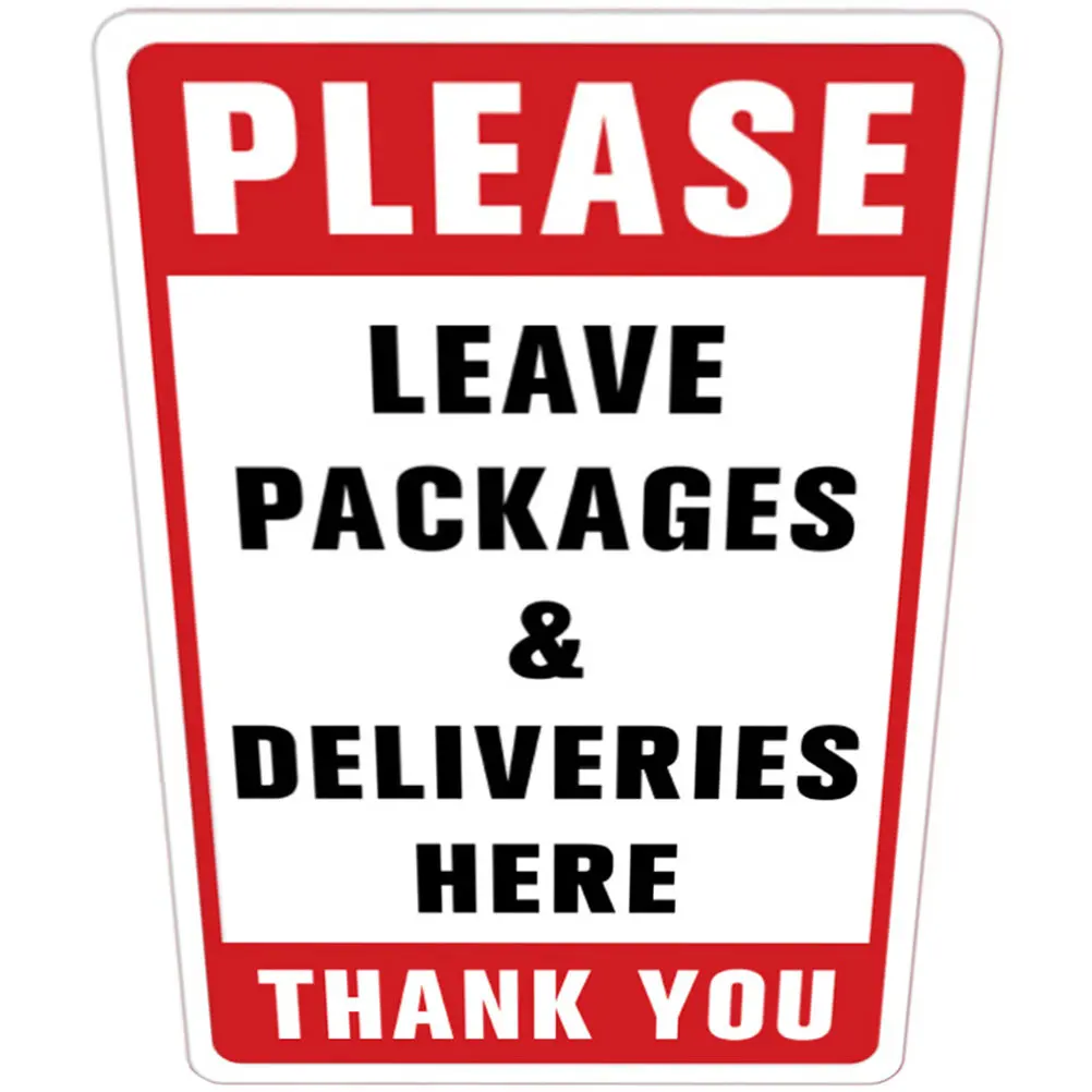 

Delivery Sign Sticker Leave Packages Here Wall Decal PVC Material Strong Adhesion Large Visible Design for Front Door Yard