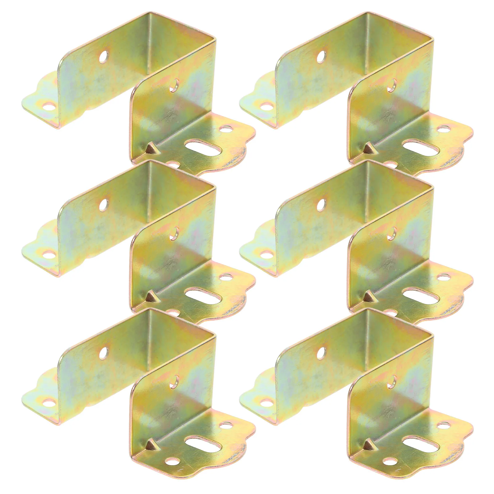 

6pcs Thickened Rail Bracket 32Mm U-Shaped Heavy Duty Frame Support Hardware Bed Plate Buckle Durable Connector Fittings For Bed