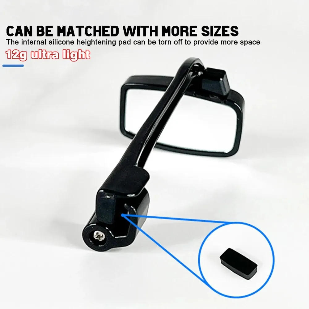 ABS Cycling Rearview Mirror HD Clear Lens Anti Glare View Bike Helmet Mirror 360° Adjustable Riding Safety Mirror