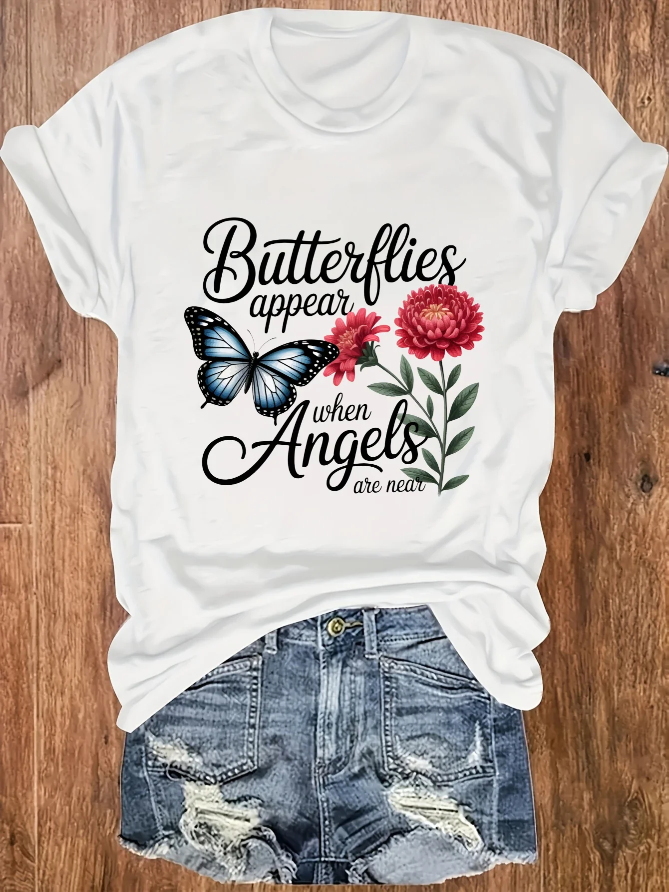 women's  tank top Butterflies Appear When Angels Are Near Suitable for sports and daily wear Sleeveless casual top,
