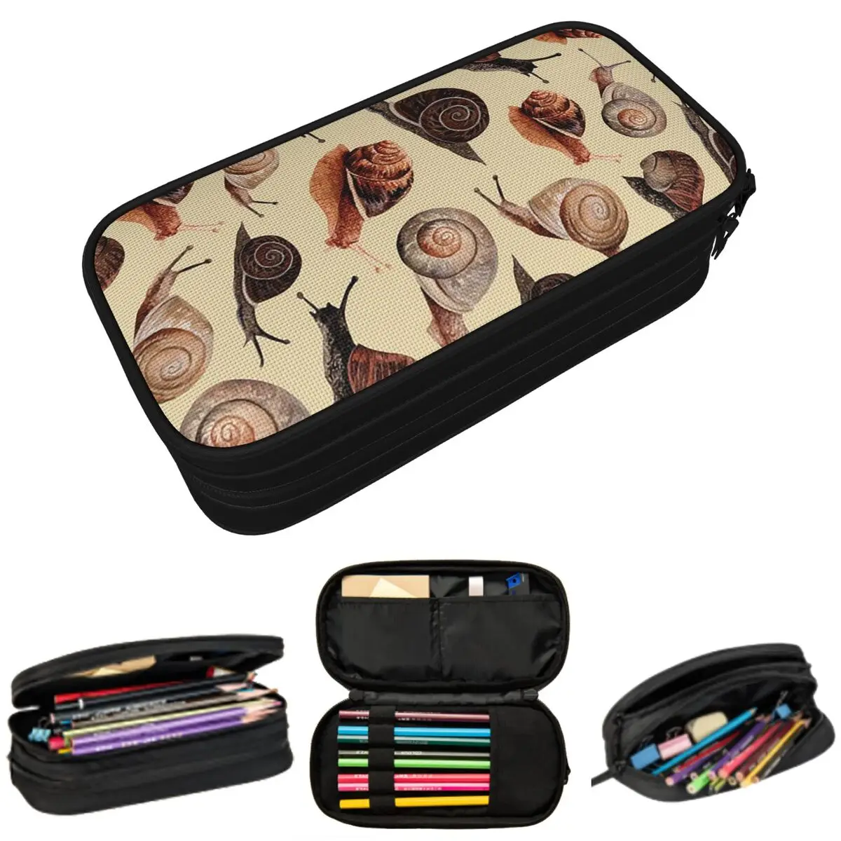 عدد قليل من القواقع مقلمة تخزين كبيرة أكياس القلم صندوق القلم قلم رصاص الحقيبة للبنين بنات طالب القرطاسية مكتب المدرسة