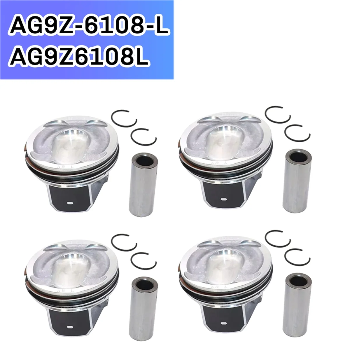 4PCS Piston W/Rings Set AG9Z-6108-L AG9Z6108L for Land Rover Discovery Range Rover Ford 2012-2017