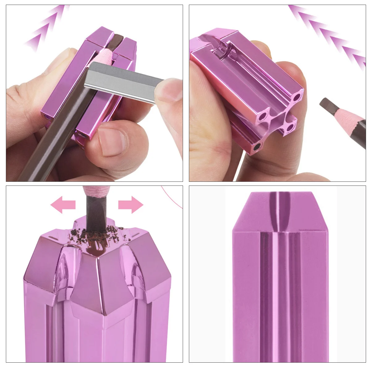 

Eyebrow Pencil Sharpen Tool Durable Plastic 4 Sides Sharping Slot For Makeup Supplies Pencil Sharpener