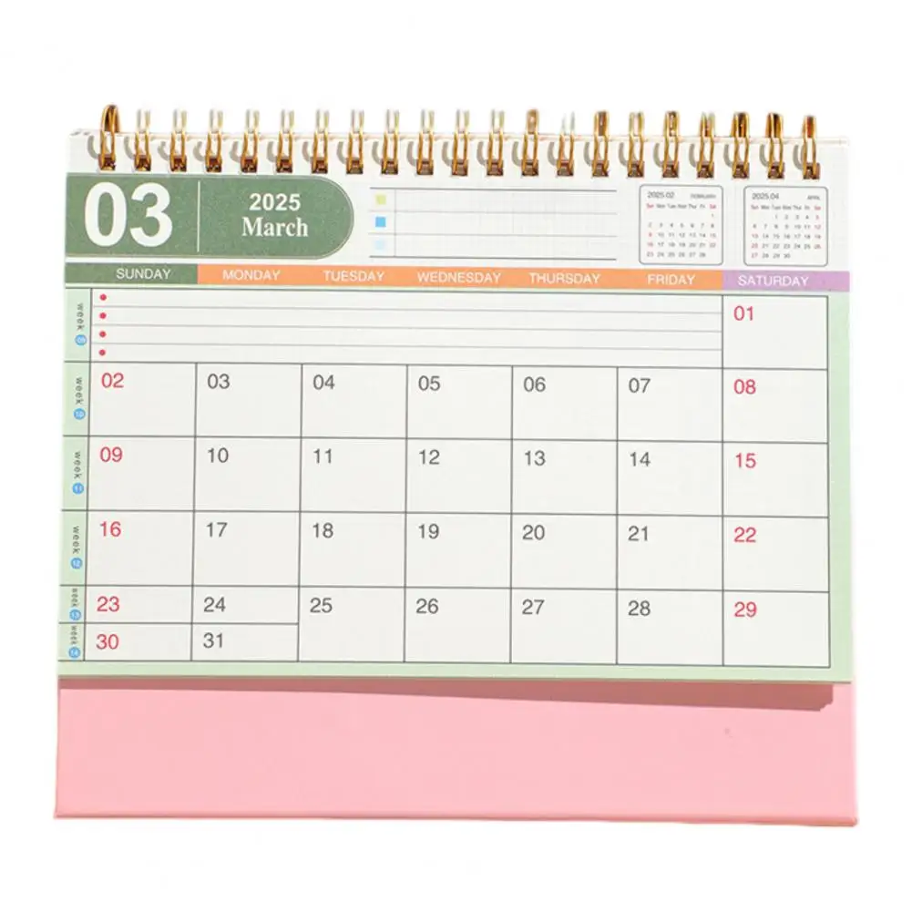 2025 Desk Calendar 2025 Small Standing Desk Calendar for Home Office Organization Scheduling Monthly Planner Memo for Efficient