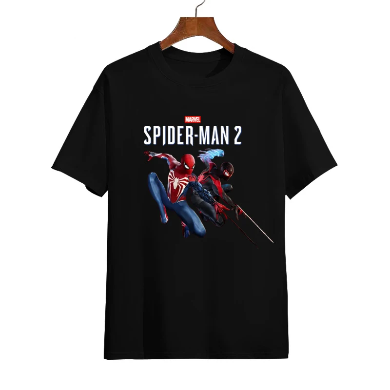 Marvel Spiderman 2 Game Marvel Spiderman 2 maglietta a maniche corte Spiderman mezza manica in cotone da uomo e da donna