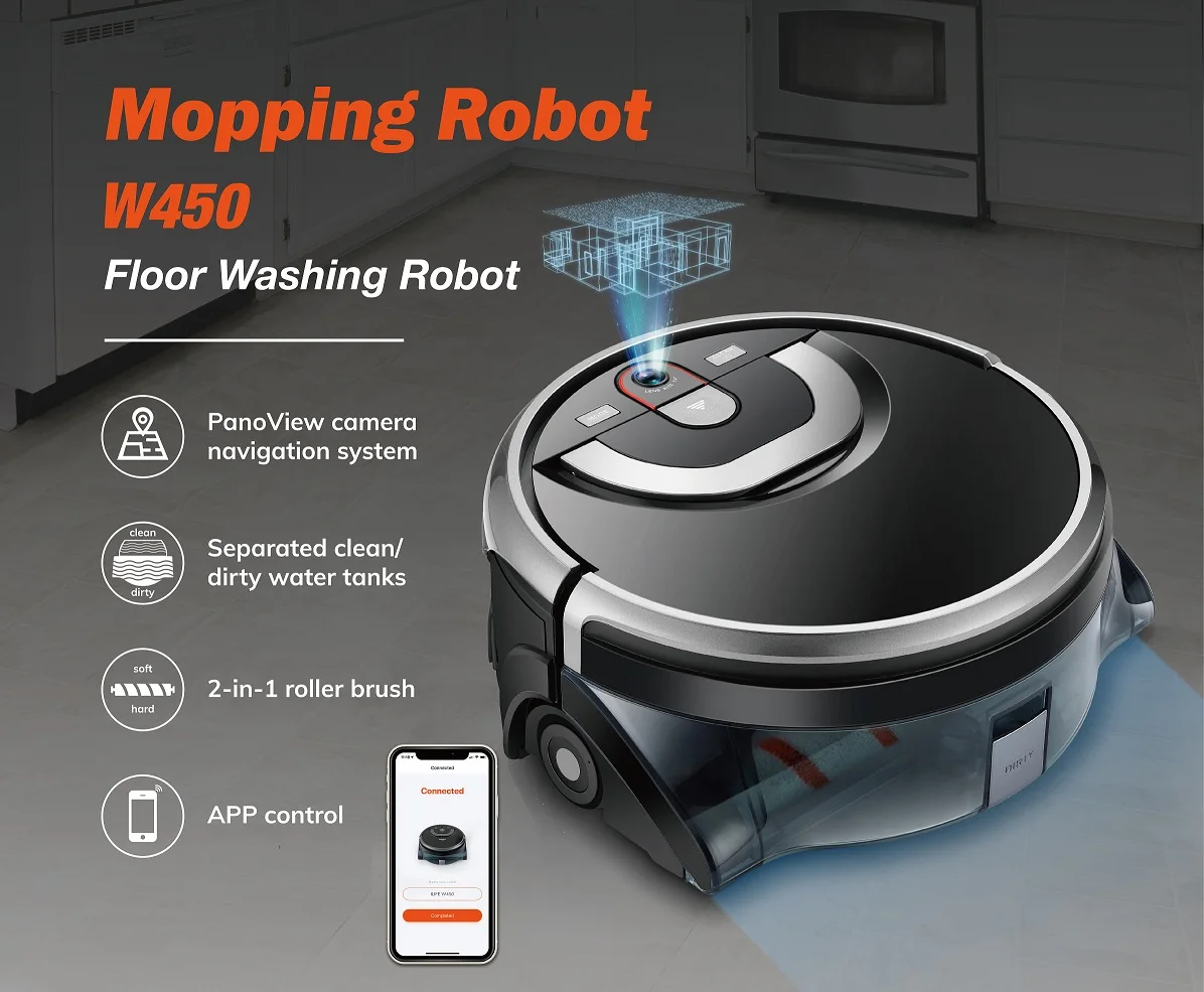 New Arrivals 2021 Floor Robot Vacuum Cleaner Double Wifi Remote Central Control 2900mAh Washing Robot