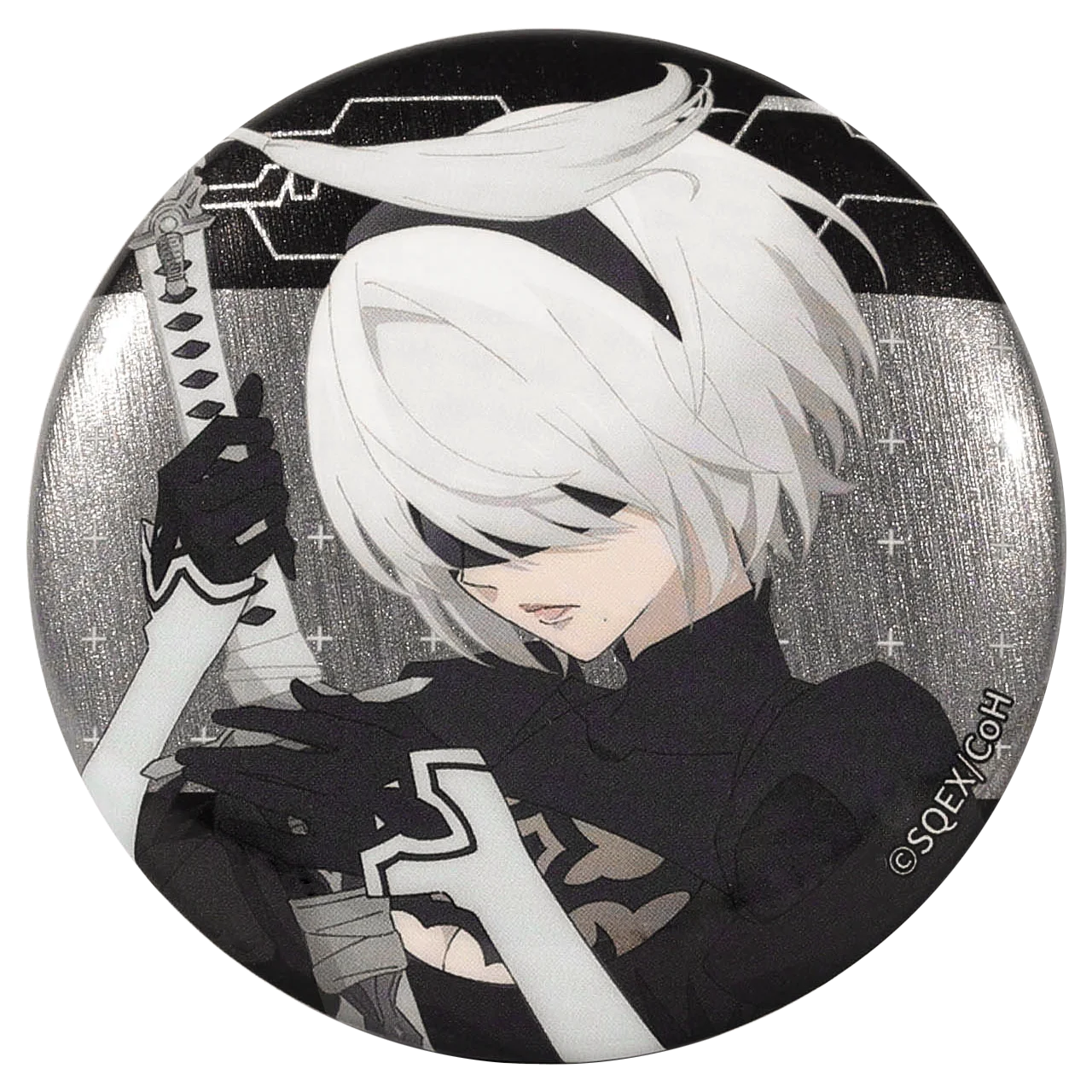 Gioco 58mm NieR Automata YoRHa No. Spilla in banda stagnata SPTE con distintivo per COSTUME cosplay di 2 tipi B S ﻿   Prop Gilf