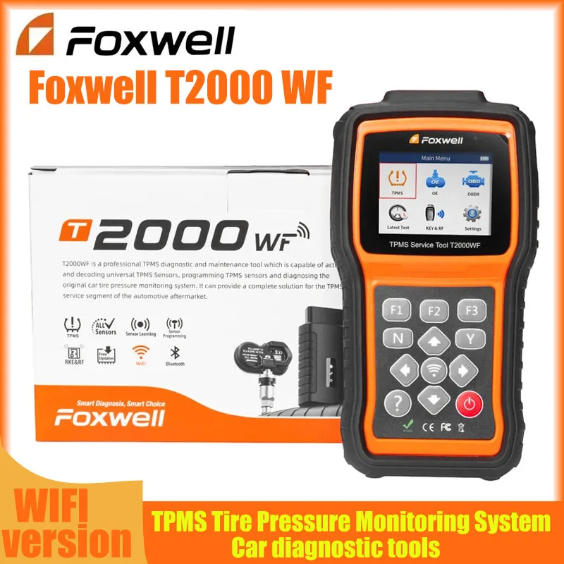 Herramienta de Diagnóstico TPMS Foxwell T2000 WF, Sistema de Monitoreo de Presión de Neumáticos, Programación de Sensores TPMS, Herramientas de Reparación de Automóviles, PK T2000 Pro