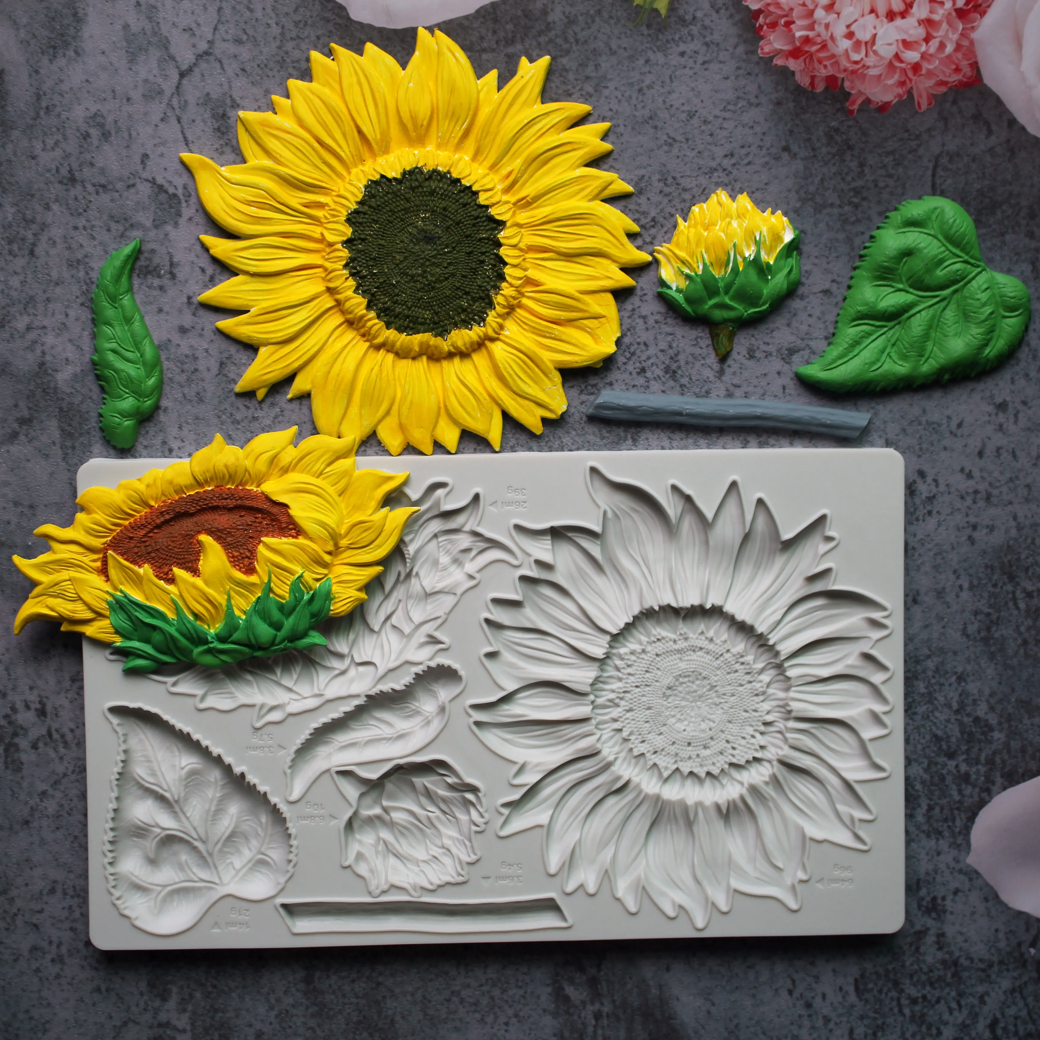 Sunflowers Wedding Decoration Silicone Mold Fondant Cake Tool Gumpaste Sugarcraft Chocolate Forms Bakeware Tools