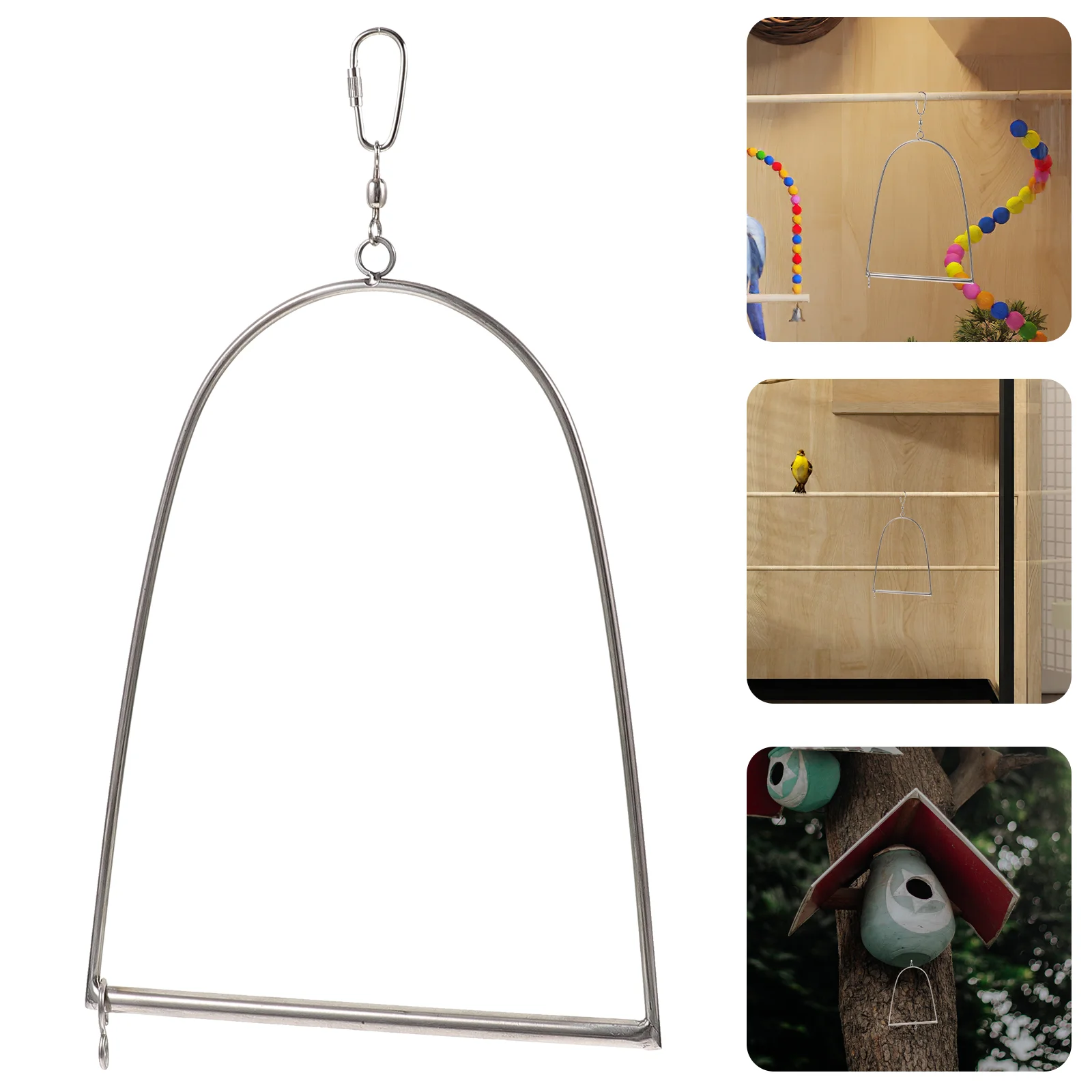 

The Swing Small Parrot Bird Cages Play Toys Swings for Parakeets Feeding Bracket