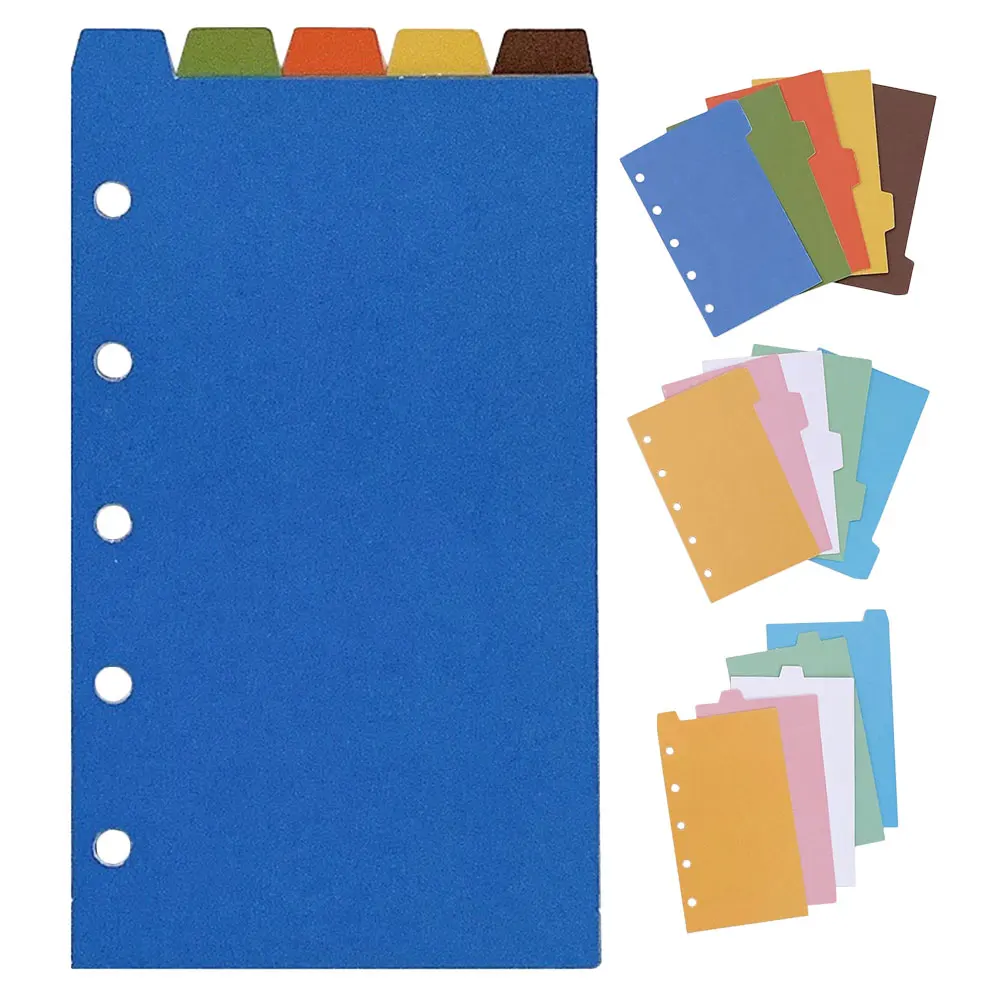 

5 Hole Separator Pages Colorful Notebook Dividers Office Accessories Binder ganizers Office Page Markers Planning Inserts