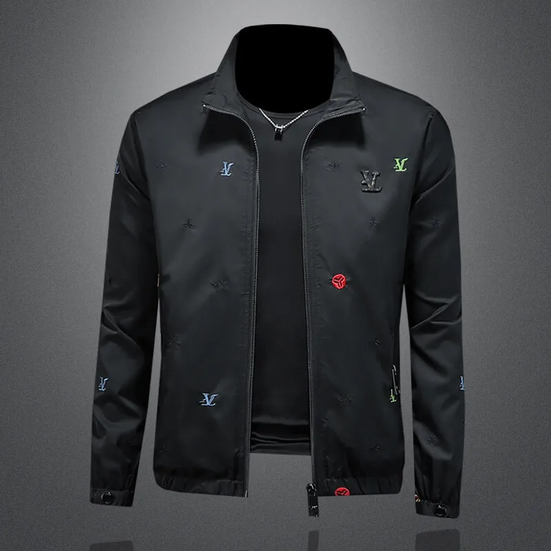 

Spring 2026 Men's Stand Collar Jaet Coat New Sle Glass Pattern Stand Fit Casual Windproof Polyester/Nylon Cosite Fiber