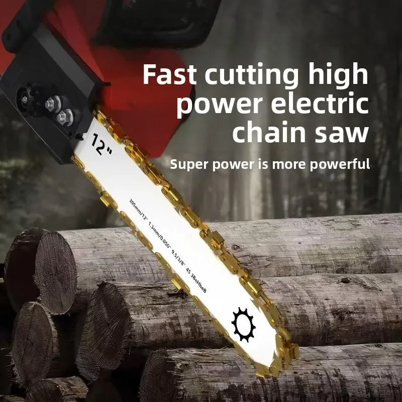 12-Inch Cordless Chainsaw 21V Brushless High Power 4250RPM Wood Cutting Saw for Garden Logging & Tree Pruning