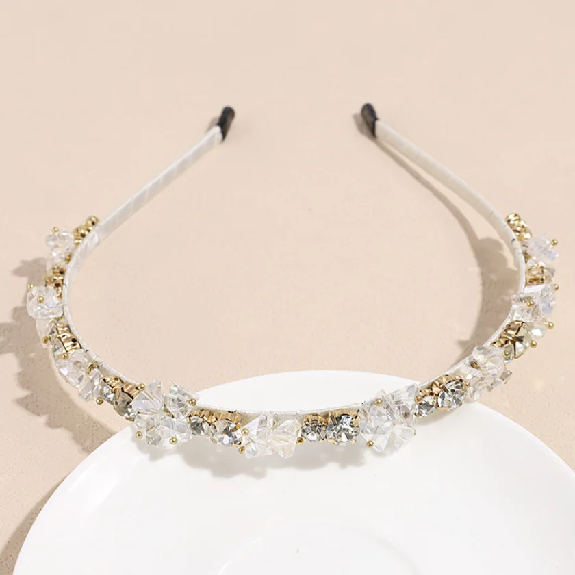 Kristallperlen-Haarreif für Damen, Handgefertigtes Strass-Haarband, Modisches Haarband, Funkelnder Haarreif, Haaraccessoires für den Alltag und Partys – Detail 17