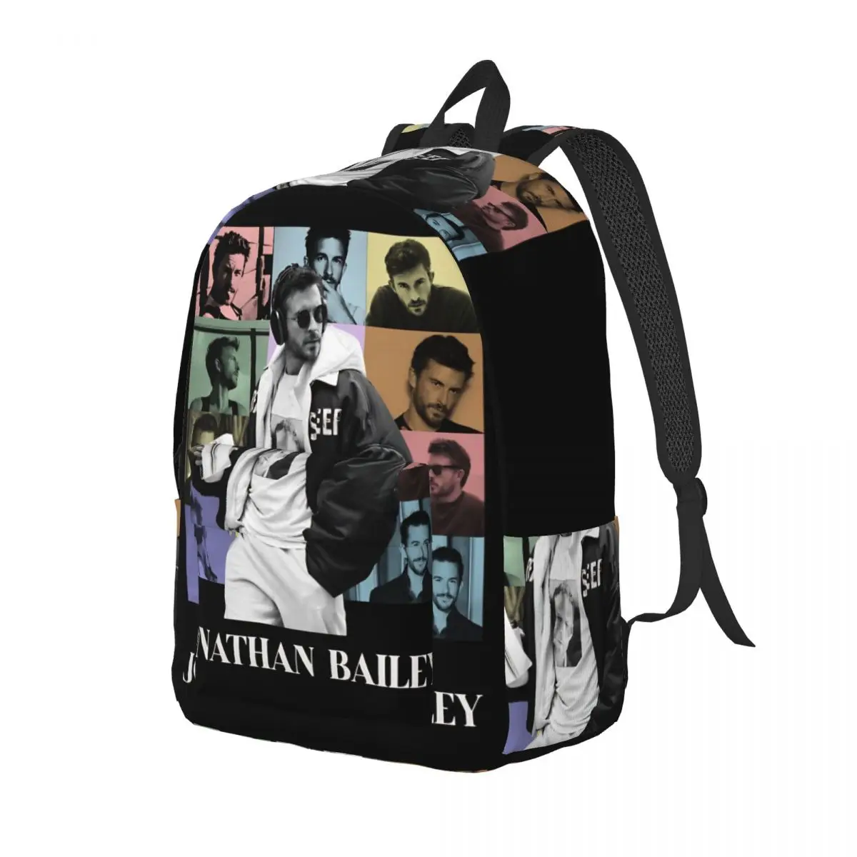 Actor Jonathan Bailey Poster Backpack for Preschool Kindergarten School Student Bookbag Boy Girl Kids Canvas Daypack Sports