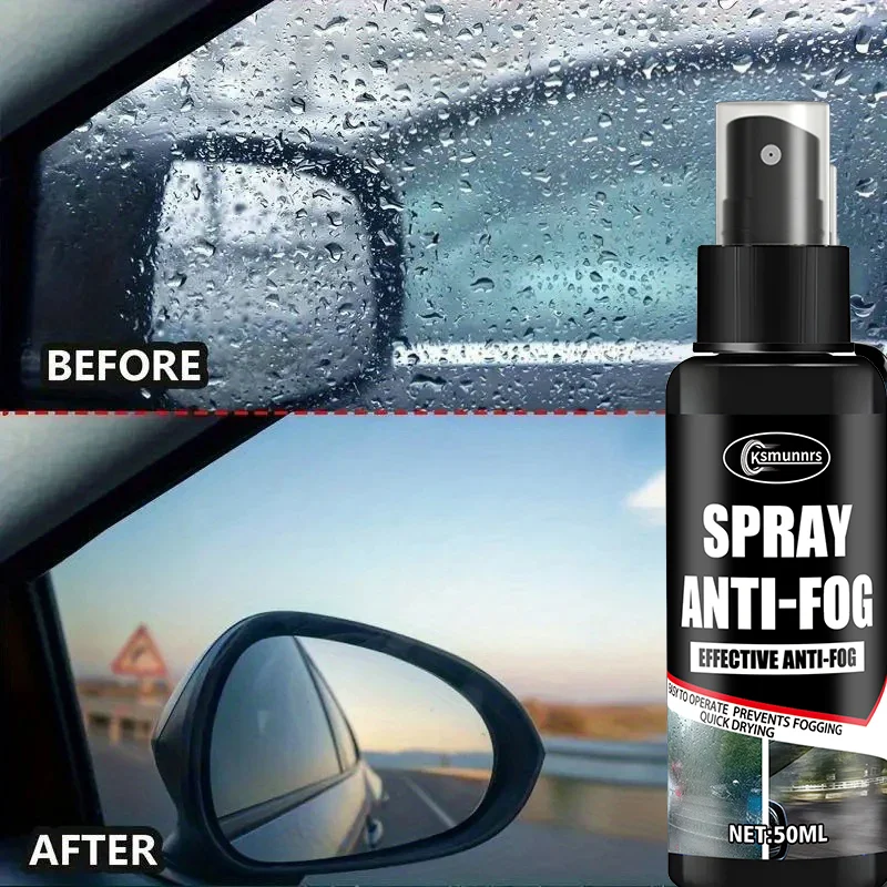 طلاء زجاجي عالمي مضاد للمطر للسيارة للدراجات النارية، رذاذ مضاد للضباب للزجاج الأمامي للسيارة، مرايا الرؤية الخلفية، النظارات، والخوذات