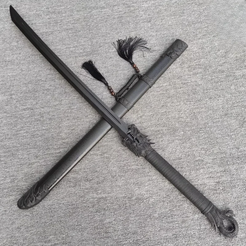 

Dragon Scale Wooden Knife Martial Arts Training Performance Shooting Props with Sheaths 86cm