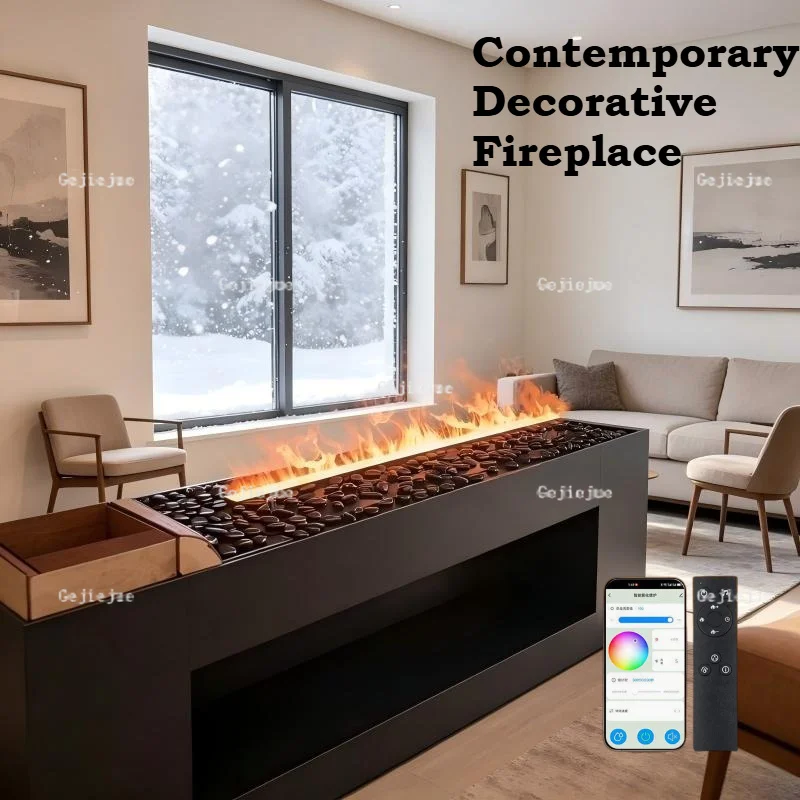 

Freestanding Cool Mist Fireplace,Realistic Water Vapor Flame Decorative Humidifier Modern Cool Flame Humidifier fire place