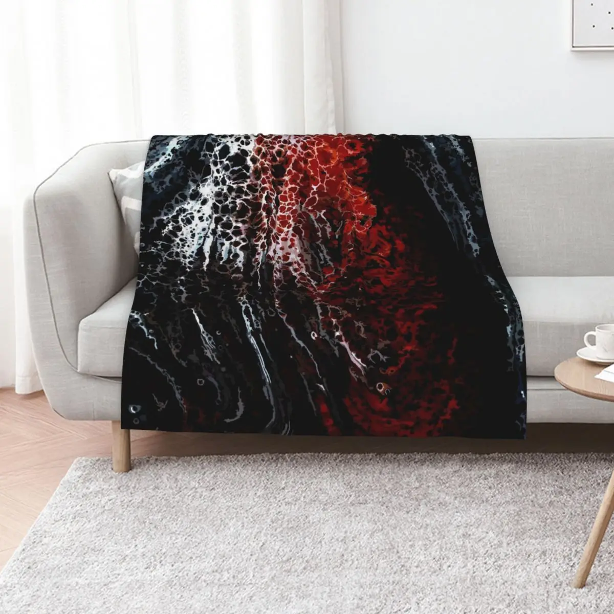 Copper Ridge - Acrylic Pour Fluid Art Throw Blanket Designers Soft Beds bed plaid Giant Sofa Beautifuls Cute Plaid Blankets