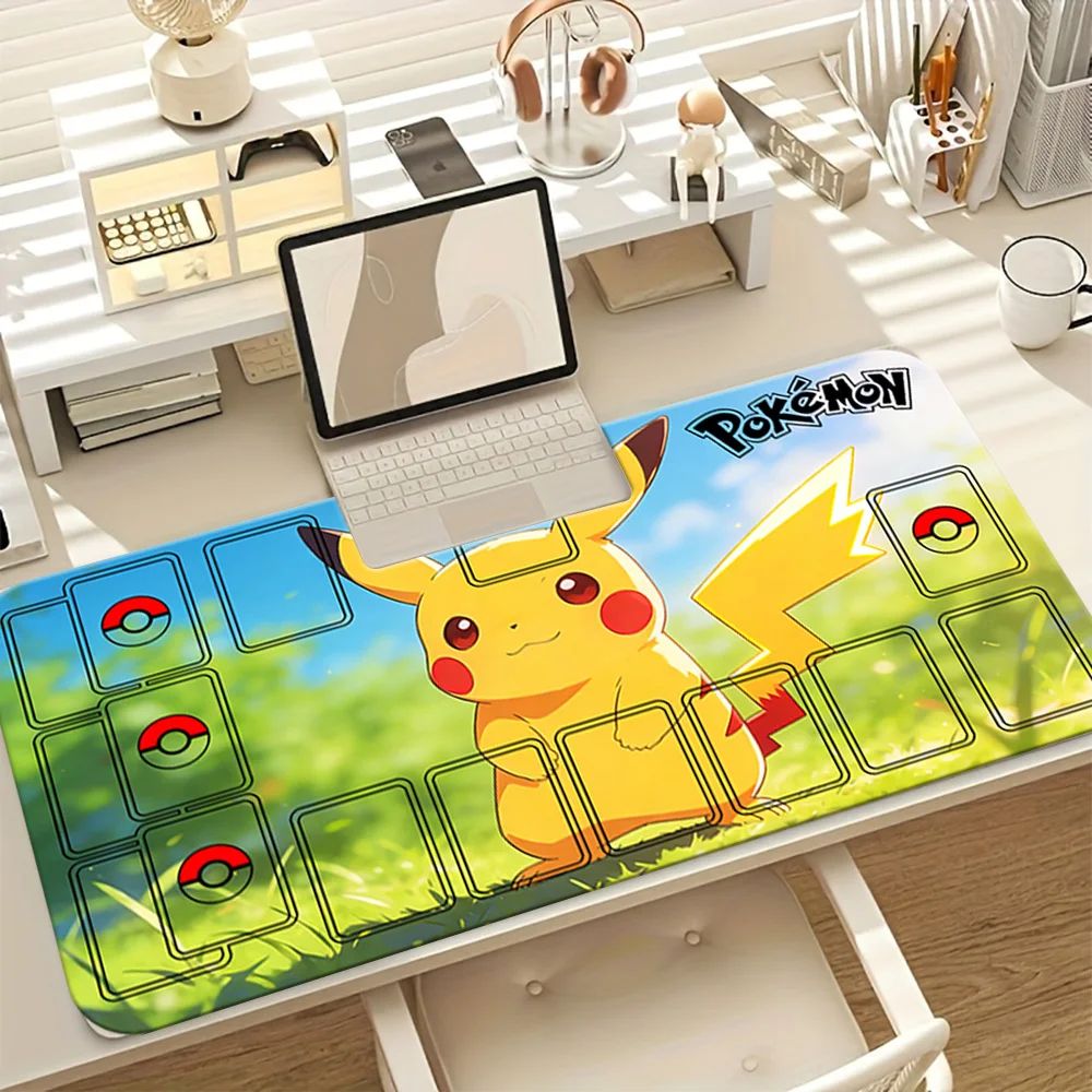 Pokemon Pikachu Sunny Grass TCG Playmat Gaming Mouse Pad with Zones Desk Mat