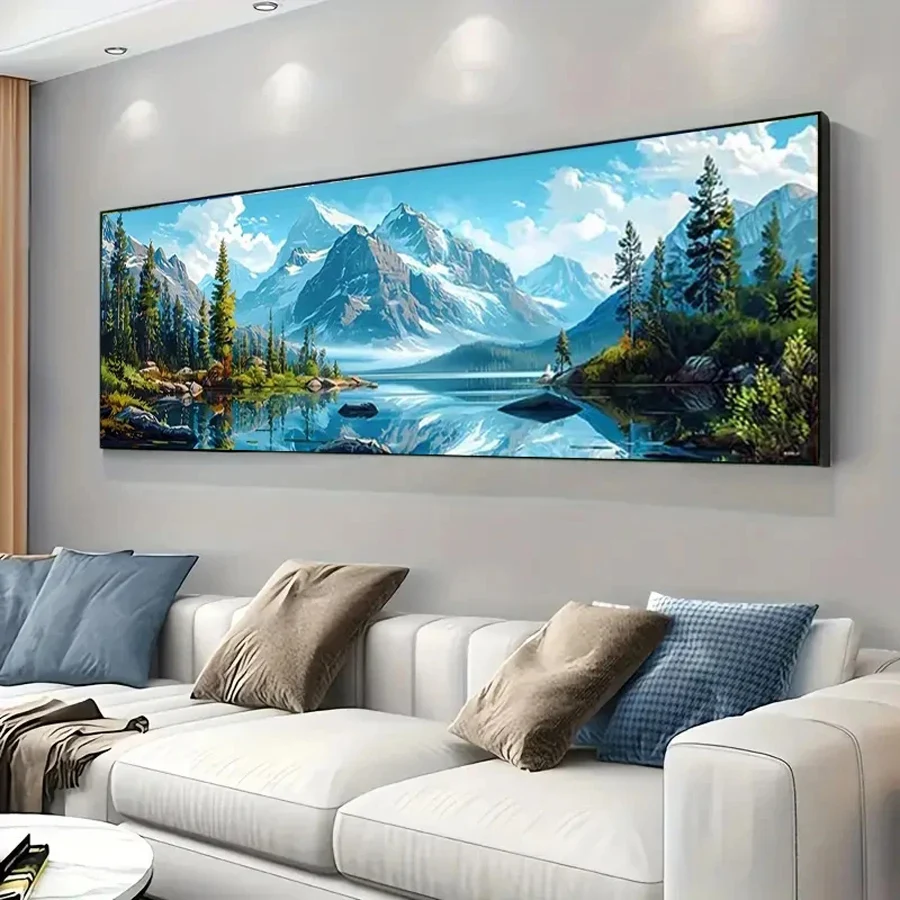 

Green Tree Mountain Waterfall 5D Diy Diamond Embroidery Natural Scenery Diamond Painting 5D Mosaic Cross Stitch Large Size decor