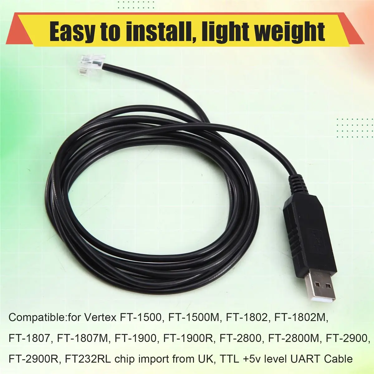 DT81 For FTDI USB Programming Cable for Yaesu CT-29F Vertex FT-1500 FT-1500M FT-1802 FT-1802M FT-1807 FT-1807M FT-1900R Radio