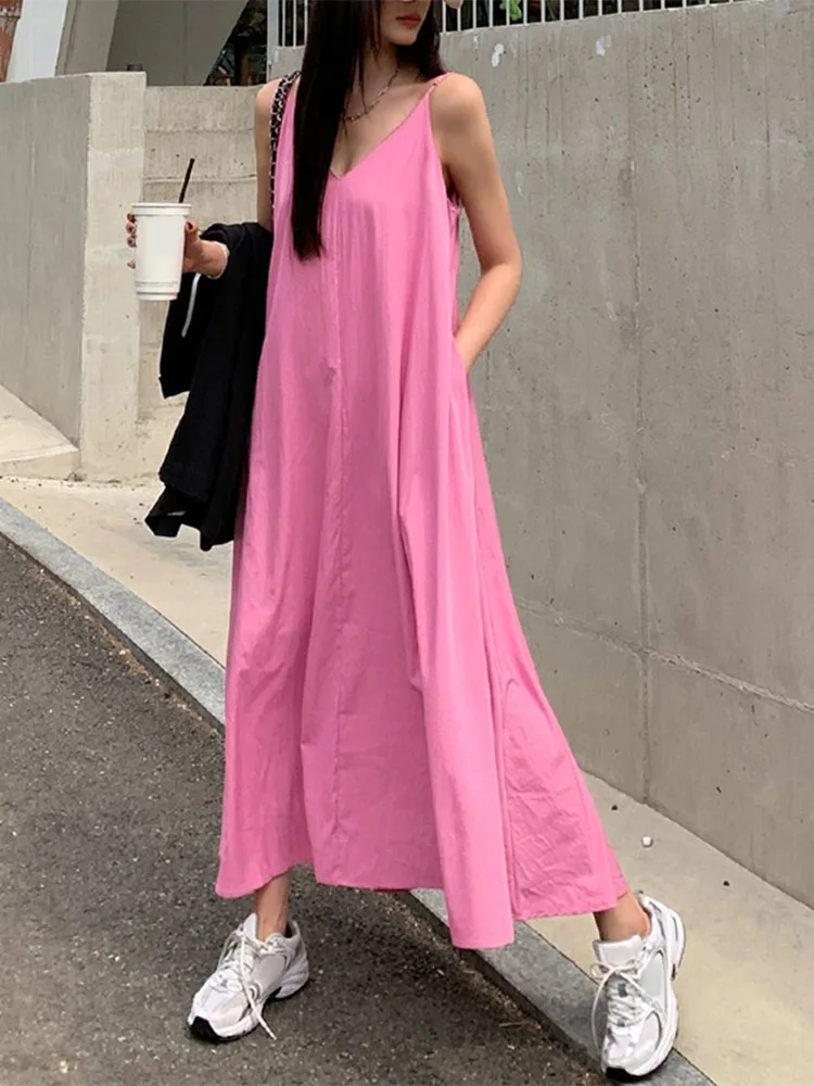 Vonda mulheres verão casual maxi vestidos sem mangas sexy alças com decote em v longo vestido de verão 2025 férias praia vestidos oversized robe