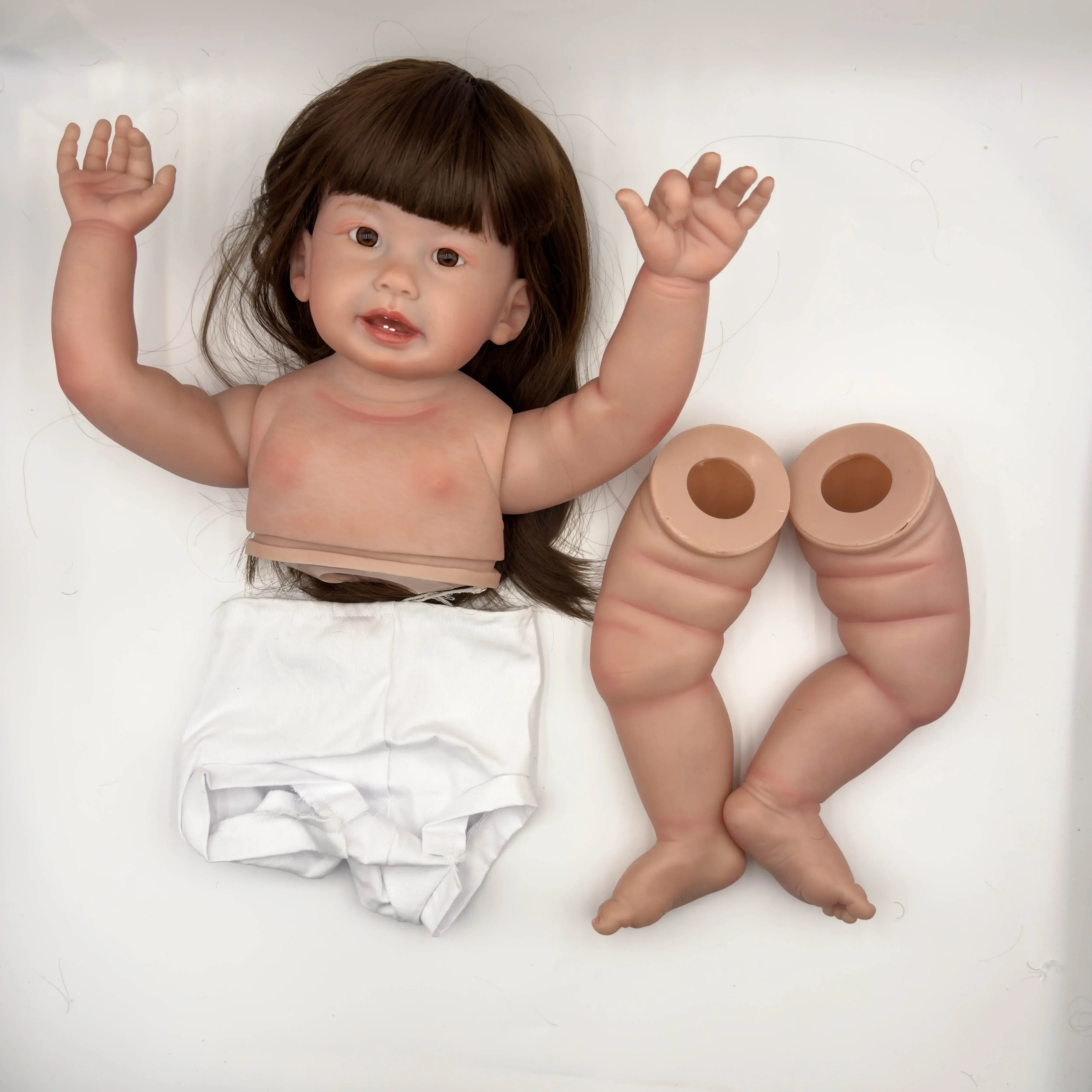 Kit di pelle realistica Teegan da 28 pollici già dipinta Bambola Reborn Bambino Kit di dimensioni 6 mesi Bambola molto realistica DYI Giocattoli