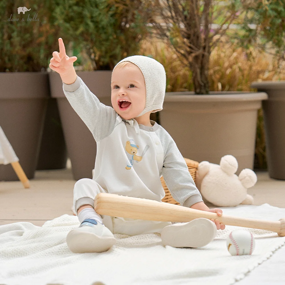 Dave Bella Baby Bodysuits and One-pieces Sleepwear for Newborns Autumn Boys Romper Jumpsuit Spring Children's Fashion DB3263137