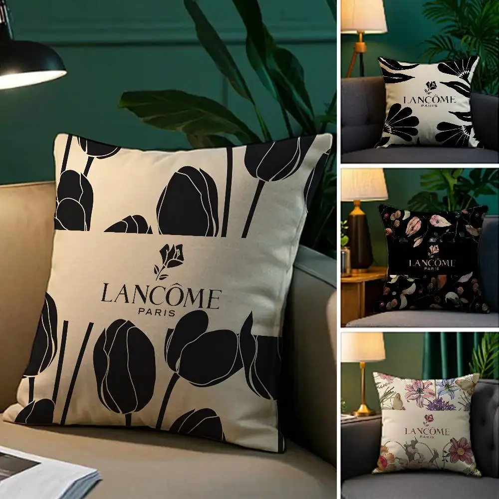 المألوف Lancomes-S-Gorgeous الزهور كيس وسادة الراحة أريكة سرير حريري أنيق غير مرئية سستة غطاء الوسادة الزخرفية #3