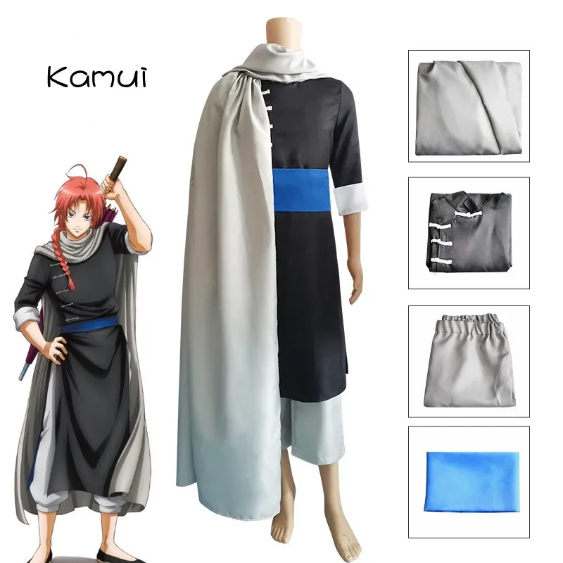 Hot anime Gintama Kamui full set top pants cloak for unisex adult kids Halloween party cosplay costume stage performance uniform