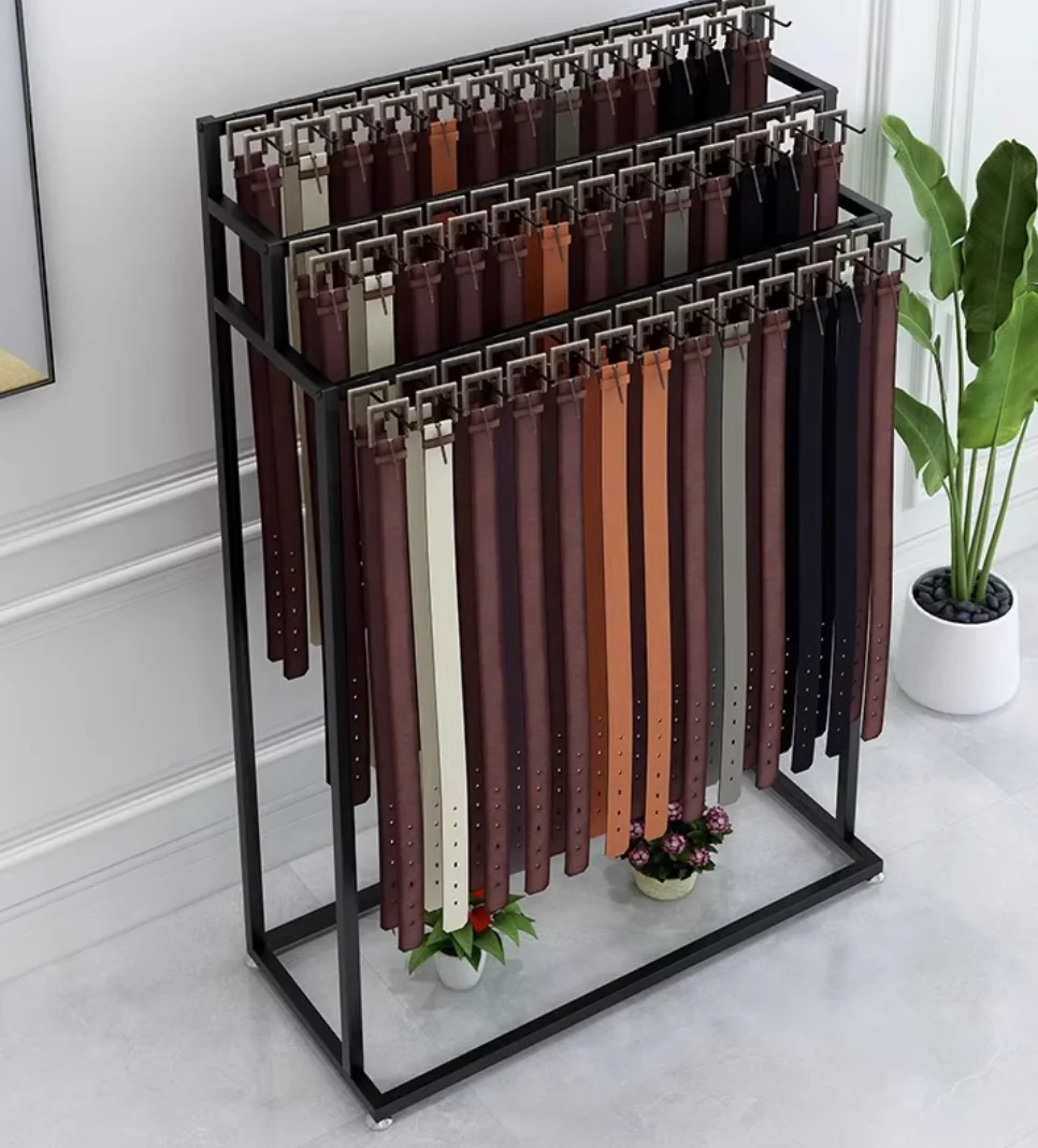 Belt rack Belt display rack multi-functional shelf clothing store bag display rack floor multi-layer tie display rack