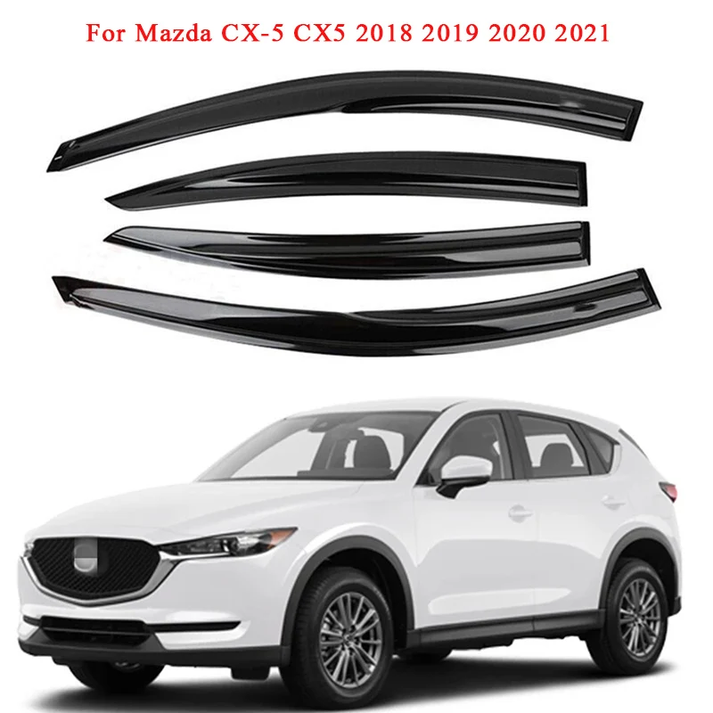 

Комплект из 4 дефлекторов окон (ветровиков) для Mazda CX-5 2018-2021: защита от дождя, солнца и дымки