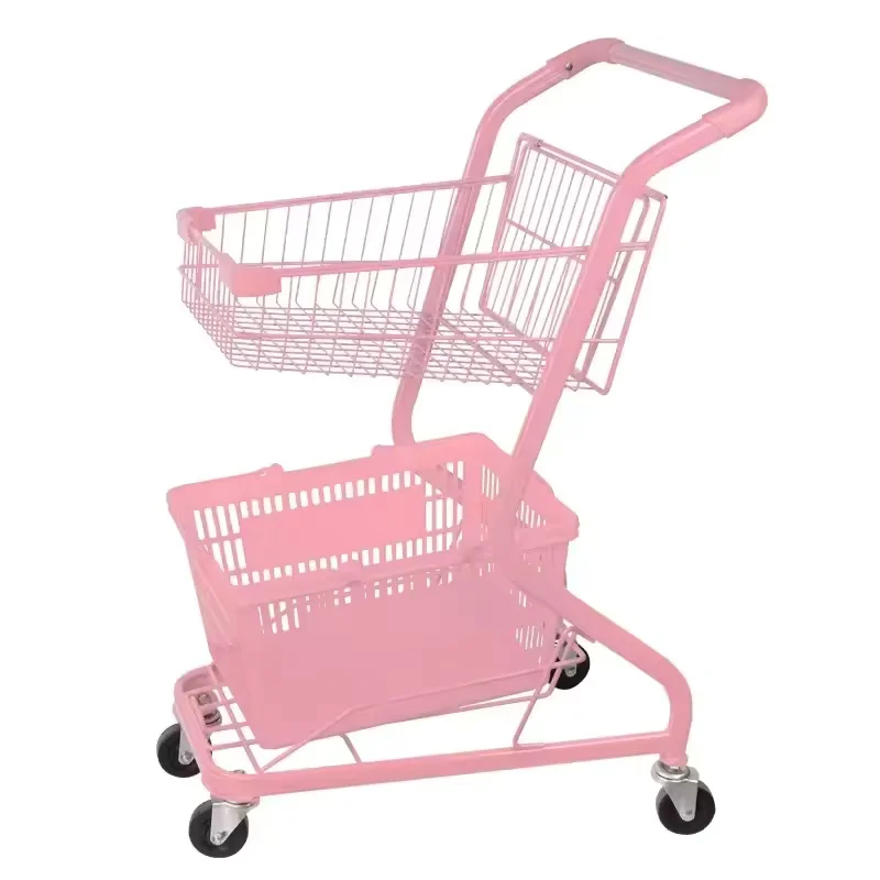 Bild 3: Boutique rosa Doppeldecker-Einkaufswagen