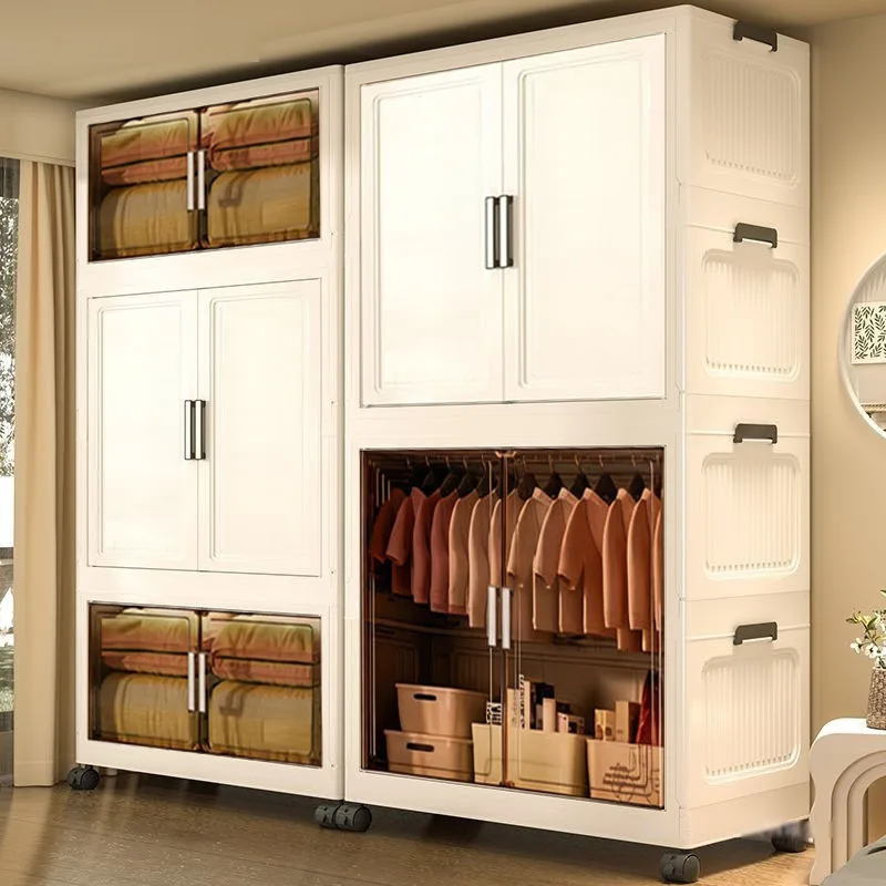 Multi-specification Multifunction Storage Dustproof Wardrobe Sundries Cabinet Folding Locker Folding Storage Cabinet Multilayer