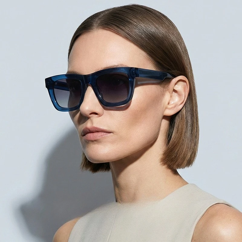 

Новые минималистичные квадратные мужские солнцезащитные очки из ацетата, модные женские очки в уличном стиле