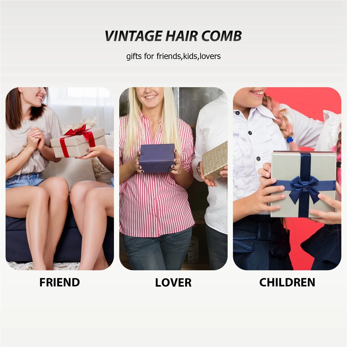 دبوس مشط شعر أسود بلاستيكي للنساء ، إكسسوارات أنيقة للسيدات ، 2 صوفي