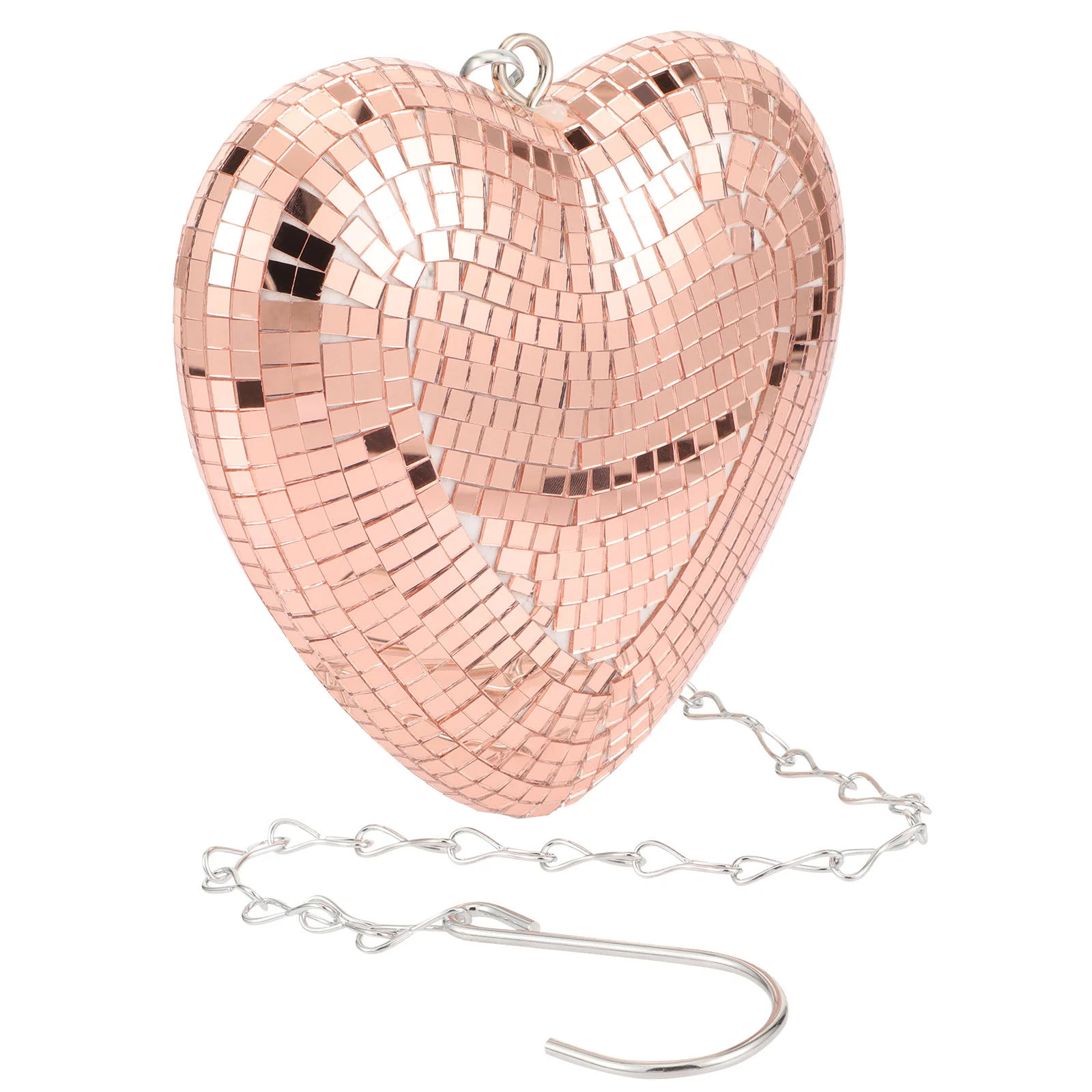 

Chain Disco Heart Glass Decoration Party (Rose Gold) Ball Decorations The Mirror Decorative