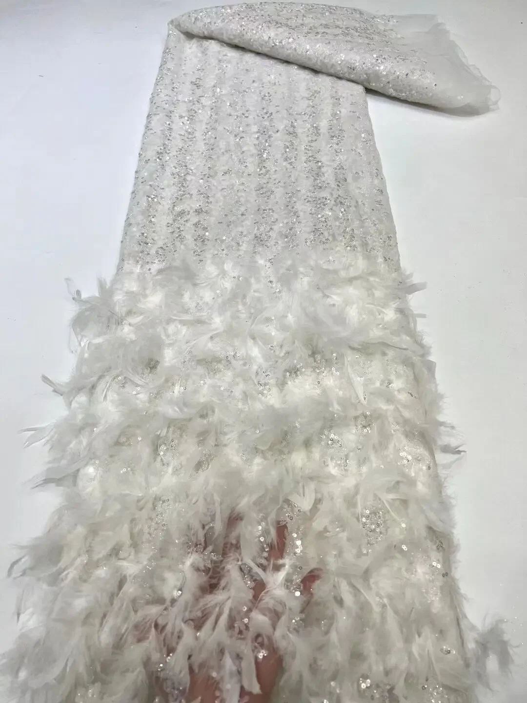 

African Sequins Lace Fabric 2022 High Quality Eembroidery French Nigerian Lace Fabrics For Wedding Dress Sewing