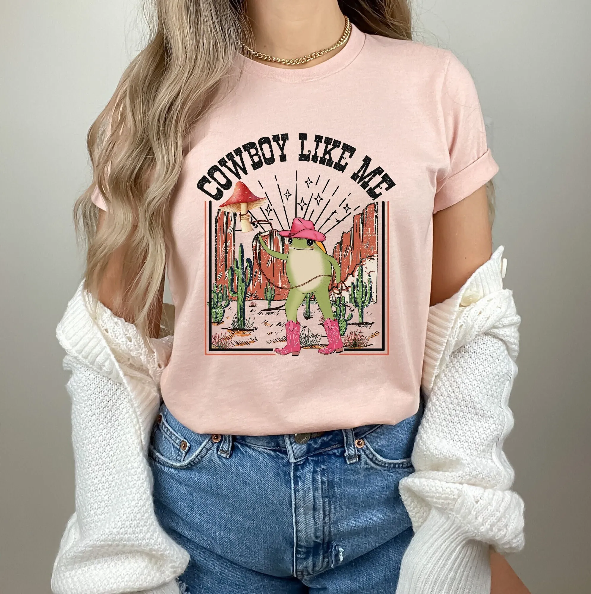 Vintage cowboy like me T Shirt Frog Western Cowgirl Evermore Merch