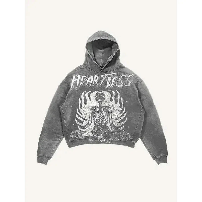 Y2K Skeleton Hoodie Gothic Punk Long Sleeve Top Causal Hooded Sweatshirt Sport Pullover Fashion Street Wear for Adults lf[5