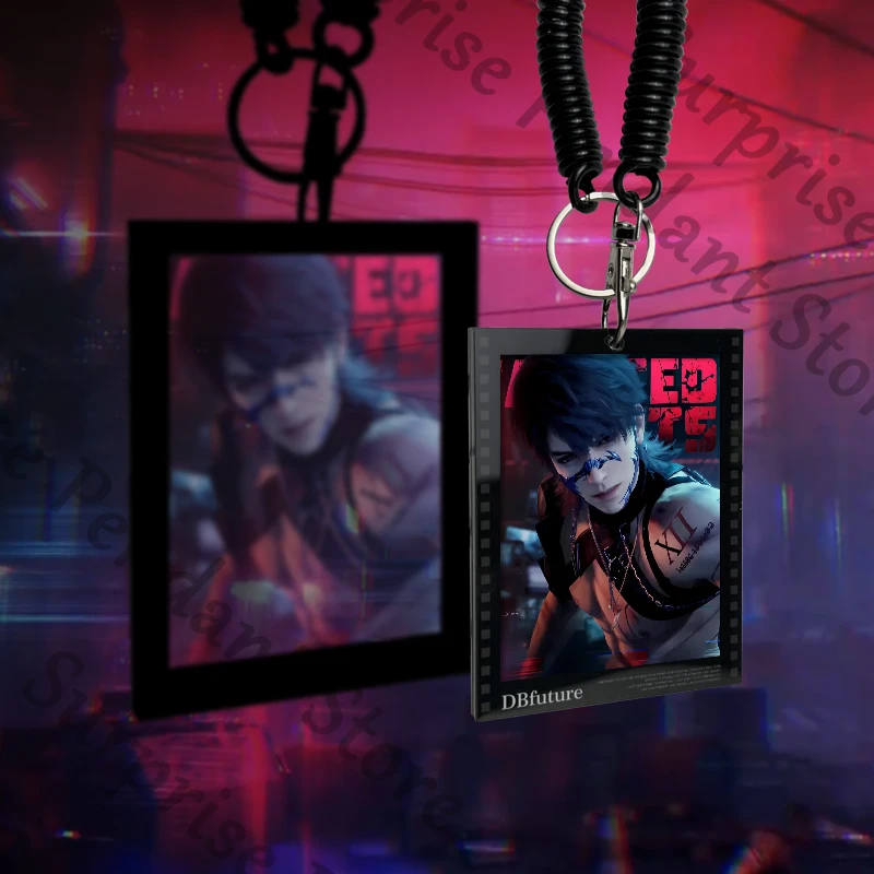 Anime Love and Deepspace Sylus Zayne Xavier Caleb Rafayel Cosplay Pendant Transcard Cartoon Keychain Reversal Films Keyring Gift