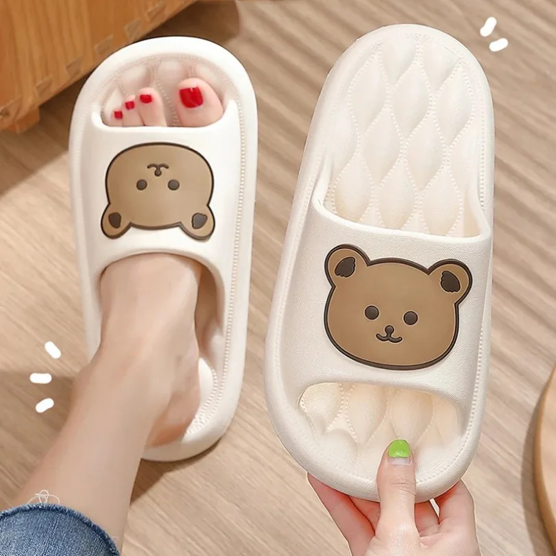 Slippers Female Teddy Bear Woman Platform Cloud Cute Flip Flop Slides Indoor Beach Outdoor Men Summer Non Slip Ladies House Shoe