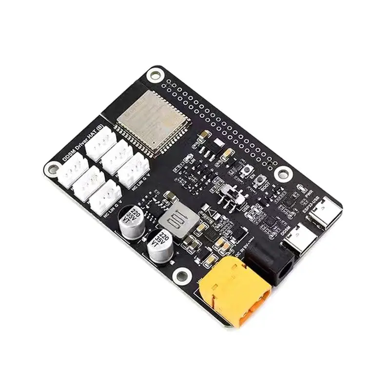 

Плата драйвера двигателя ELECT-ESP32 DDSM HAT для Raspberry Pi с модулем Wi-Fi 2.4G для прямого управления сервоприводами и моторами с прямым приводом